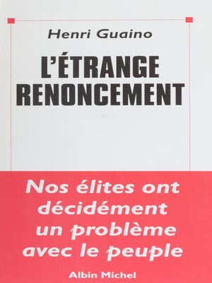 cover image of L'étrange renoncement